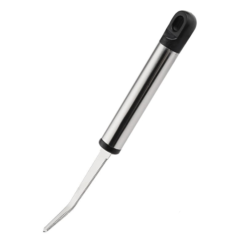 GOODFEER Grapefruit Fruit Knife, Stainless Steel Curved Serrated Utility with Long Handle Kitchen Peeler - Image 1